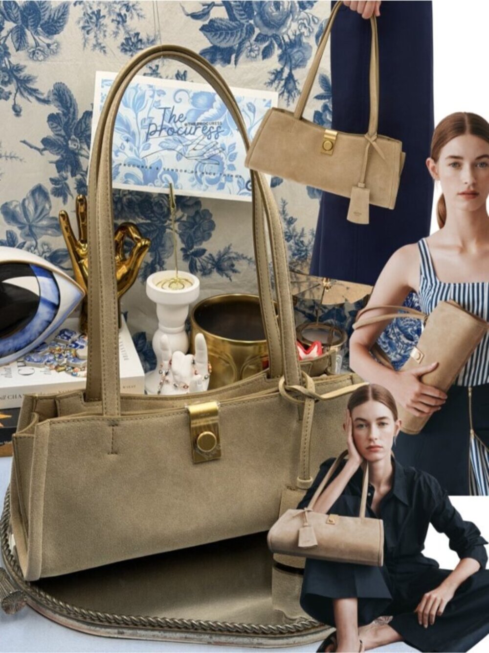🆕 OROTON 🧿 NWT Mille Suede Baguette, Caper Light Tan